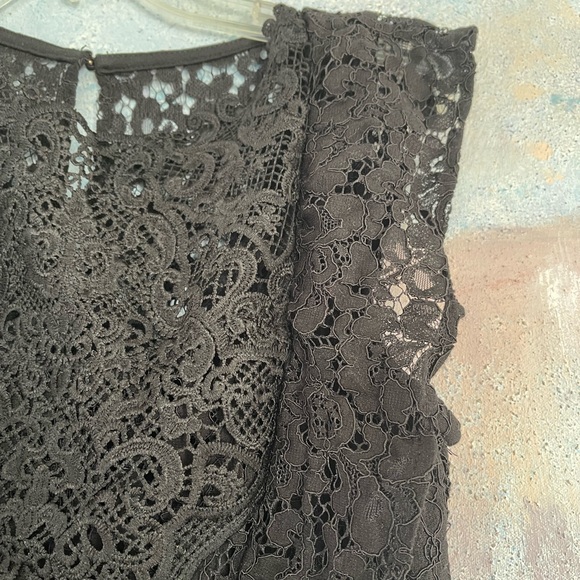 Xhilaration Wide Leg Jumpsuit w Lace Top Black-Medium - Picture 11 of 16